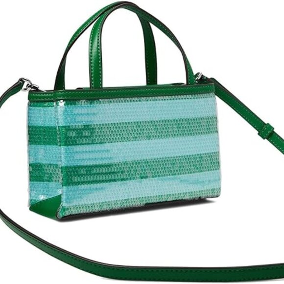 Kate Spade New York Sam Icon Seaside Stripe Sequin Mini Tote Crossbody - Picture 4 of 6